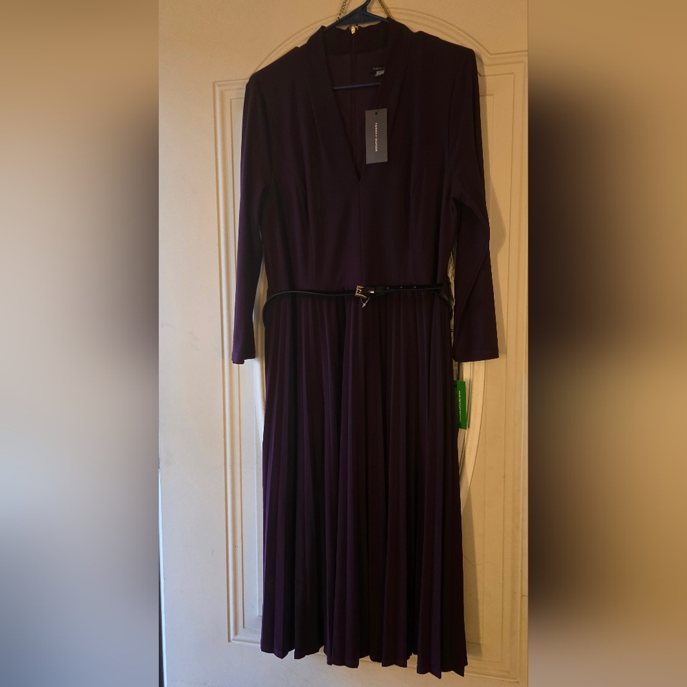 Elegant Purple Long Sleeve Dress